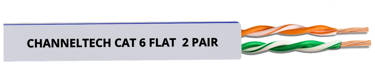 Channeltech CAT6 Flat — 2 Pair for Lift — CC-4251G-90