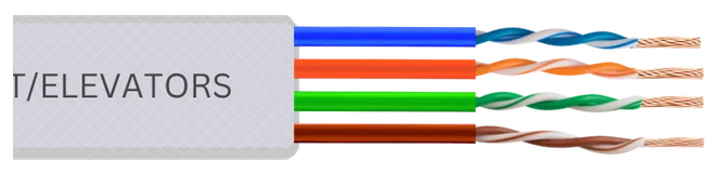 Channeltech CAT6 Flat — 4 Pair for Lift — CC-8251G-90
